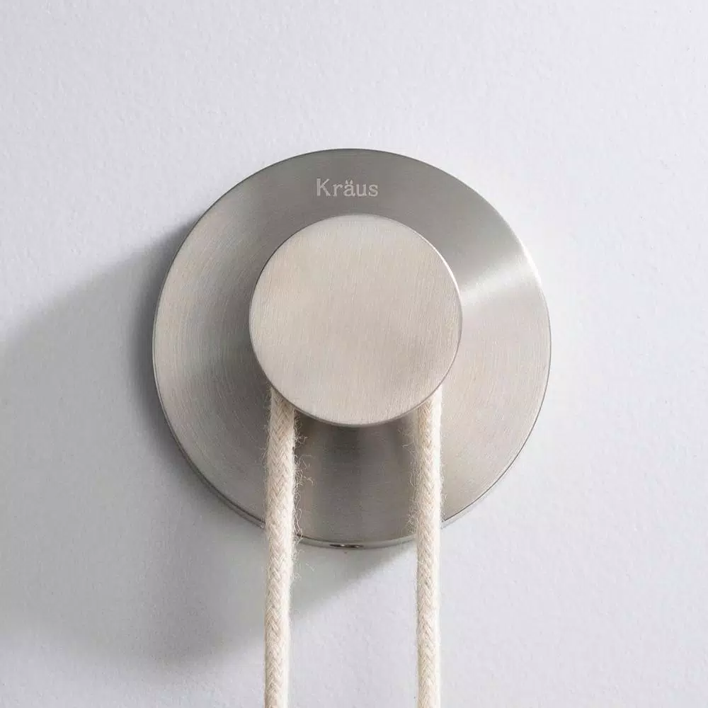 KRAUS Elie Bathroom Robe and Towel Hook, Brushed Nickel