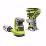 RYOBI 18V ONE+ Cordless Fixed Base Trim Router and 5 in. Random Orbit Sander Combo Kit (Tools Only) thumbnail 1