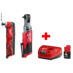Milwaukee M12 FUEL 3/8 in. Ratchet and Oscillating Multi-Tool 2-Tool Combo Kit with 2.0 Ah Battery and Charger thumbnail 1