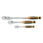 GEARWRENCH 3-Piece 90-Tooth Dual Material Teardrop Ratchet Set, 1/4 in. and 3/8 in. Drive thumbnail 1