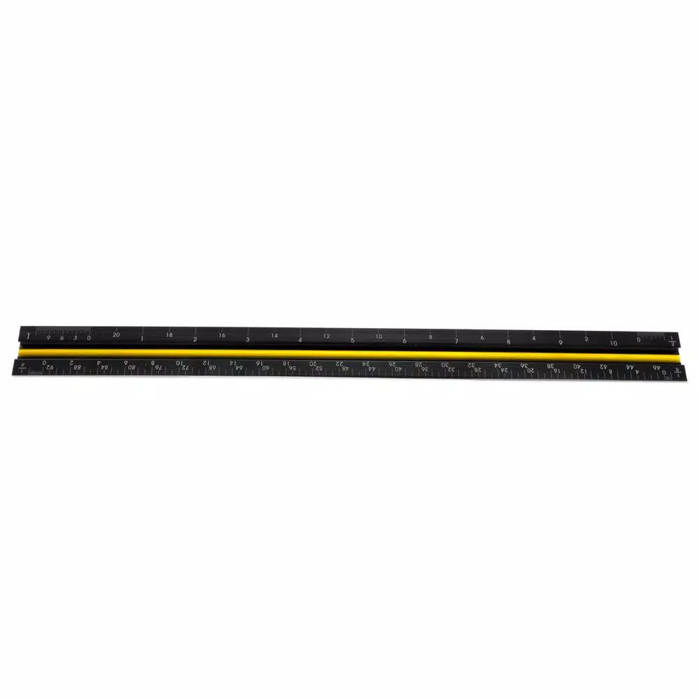 WEN 12 in. Aluminum Triangular Architect Ruler with Laser-Etched Imperial Scales