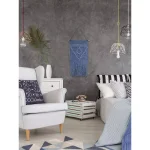 Unbranded Marmont Hill Blue Triangle Macrame Wall Tapestry - Hand Woven Cotton Wall Hanging thumbnail 5