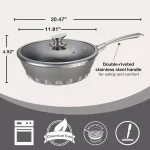 Amercook 11 in. Die-Cast Aluminum Nonstick Wok with Lid, Induction Ready thumbnail 2