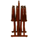 Oriental Furniture Rosewood TV Tray Set, Honey Finish, 4-Pack thumbnail 2