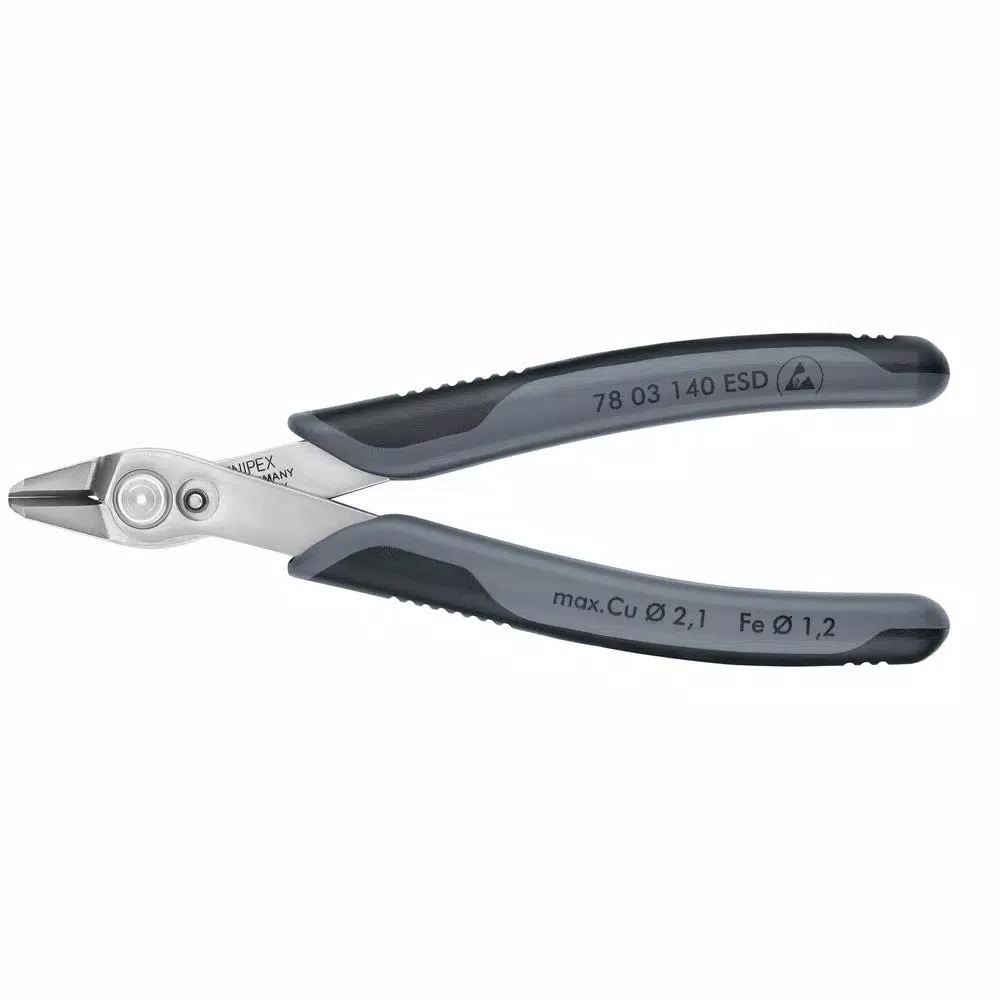 KNIPEX 5-1/2 in. Electronics Super Knips XL Cutting Pliers with ESD Handles