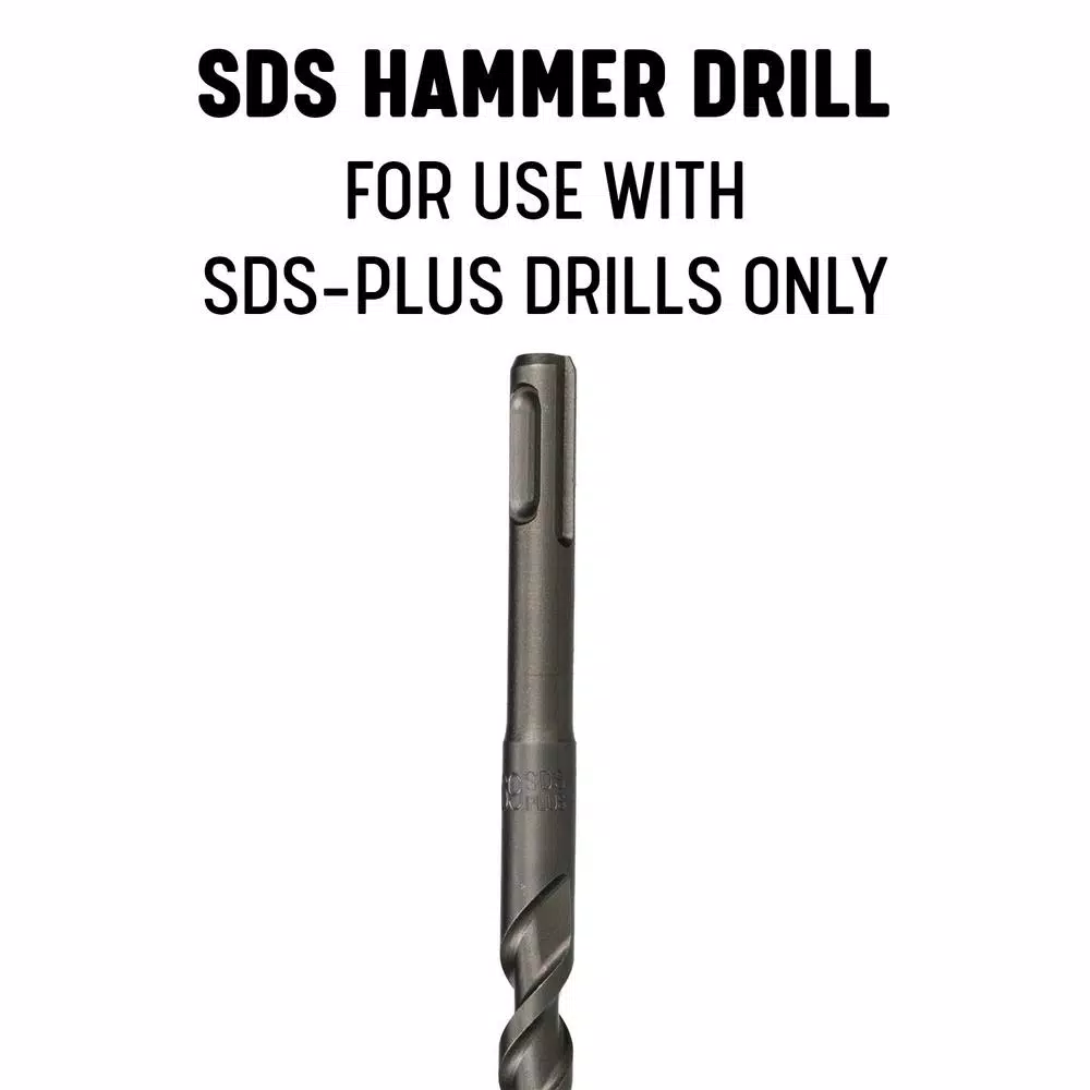 Drill America 5-Piece Carbide Tipped SDS-Plus Masonry Hammer Drill Bit Set, 1/4 in. - 1/2 in.