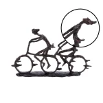 LITTON LANE Abstract Polystone Cycling Pair Sculpture - Modern Distressed Brown Decorative Statuary thumbnail 3
