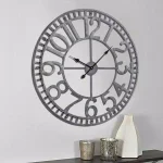 Utopia Alley Manhattan 32" Industrial Wall Clock, Pewter Metal, Analog Quartz thumbnail 9