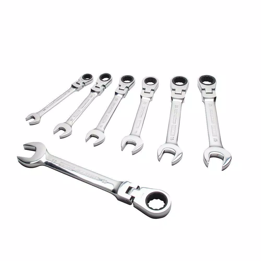DEWALT DWMT74196 Metric Ratcheting Flex Head Combination Wrench Set, 7-Piece