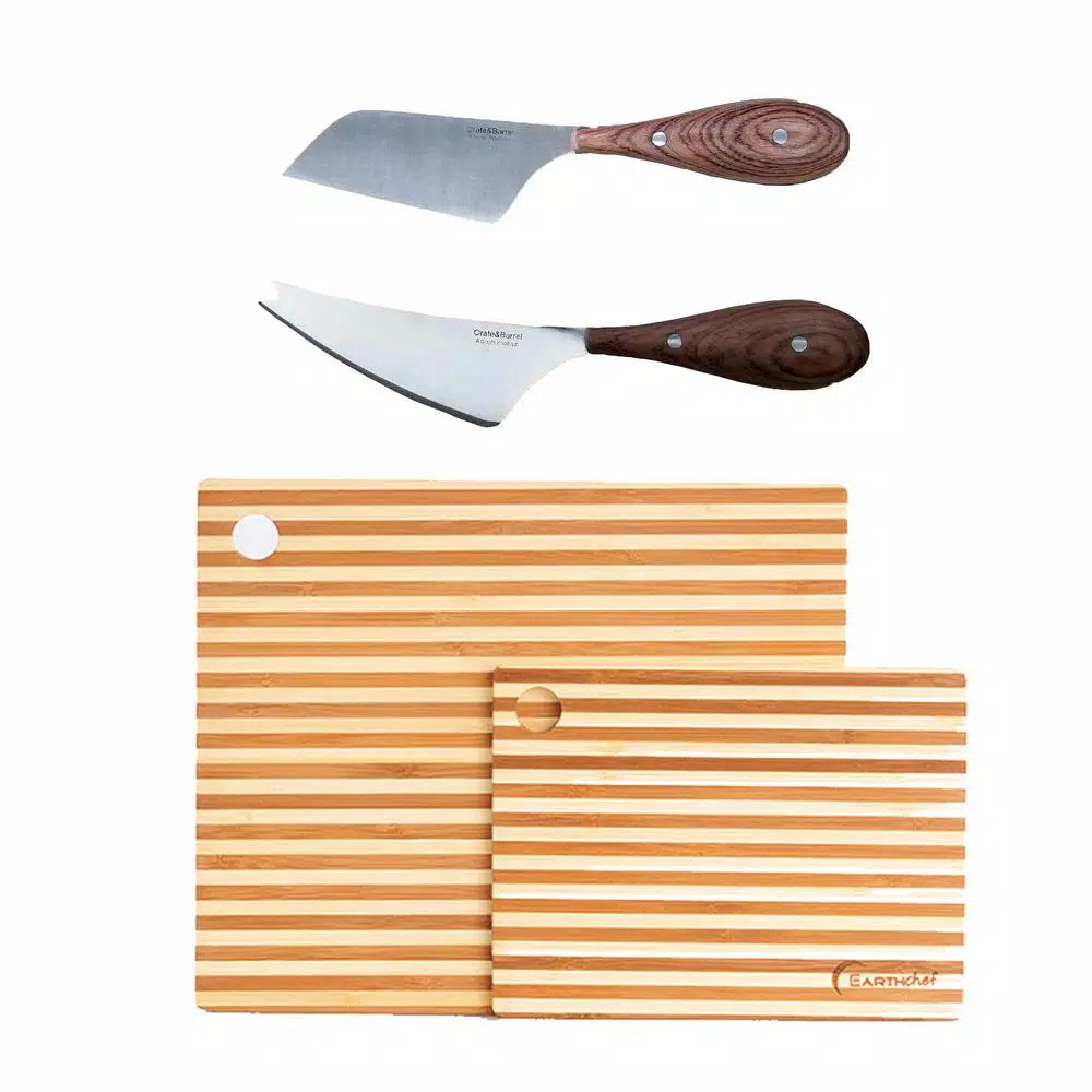 BergHOFF Aaron Probyn 4-Piece Stainless Steel Cheese Set with Wood Handles
