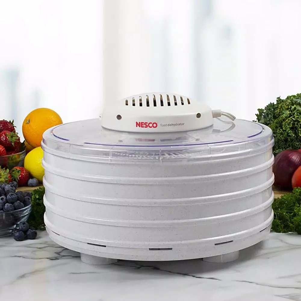 Nesco 4-Tray White Expandable Food Dehydrator with 400W Power and Radial Air Flow
