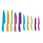 Classic Cuisine 10-Piece Colorful Stainless Steel Knife Set with Magnetic Bar thumbnail 3