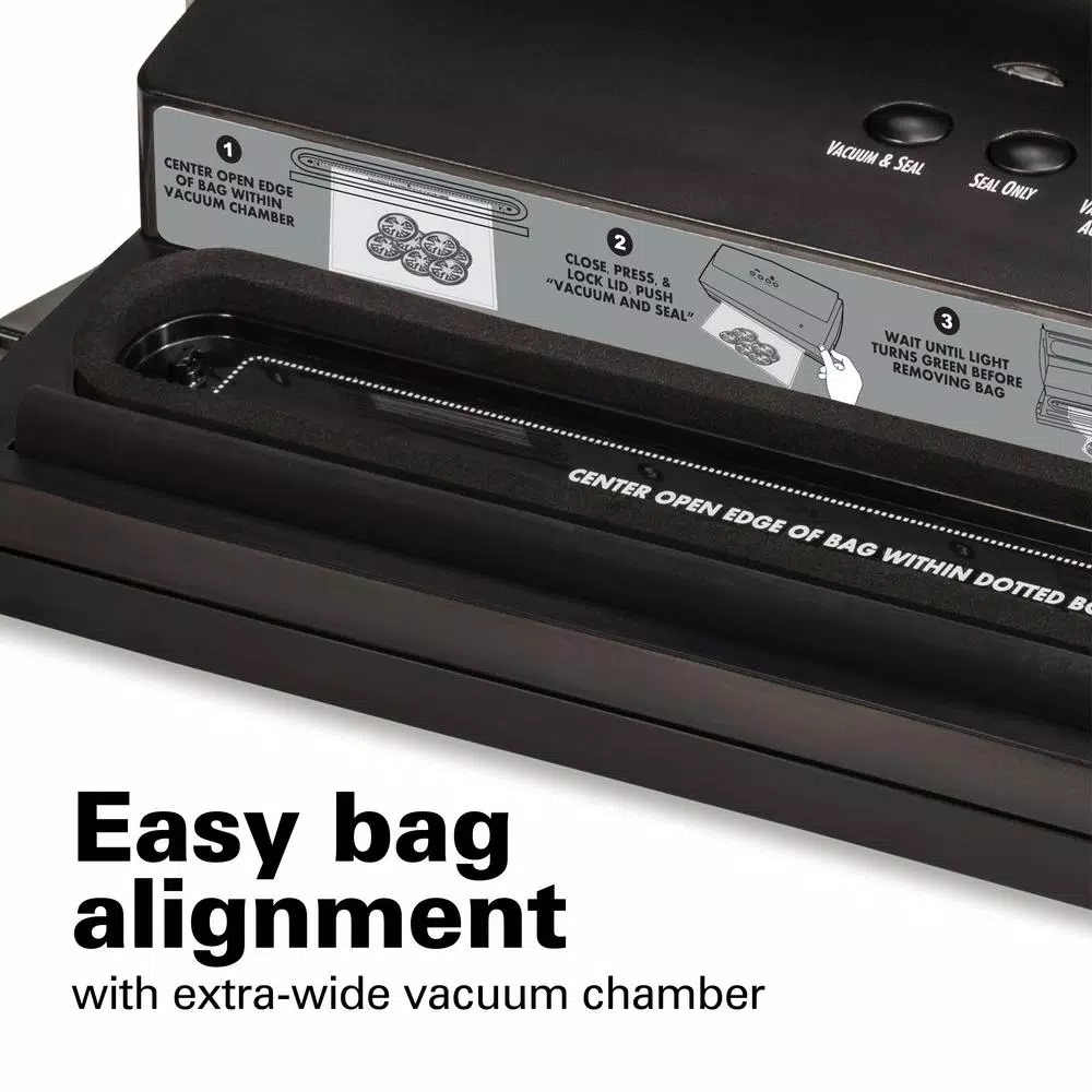 Hamilton Beach NutriFresh Black Food Vacuum Sealer with Extended Seal