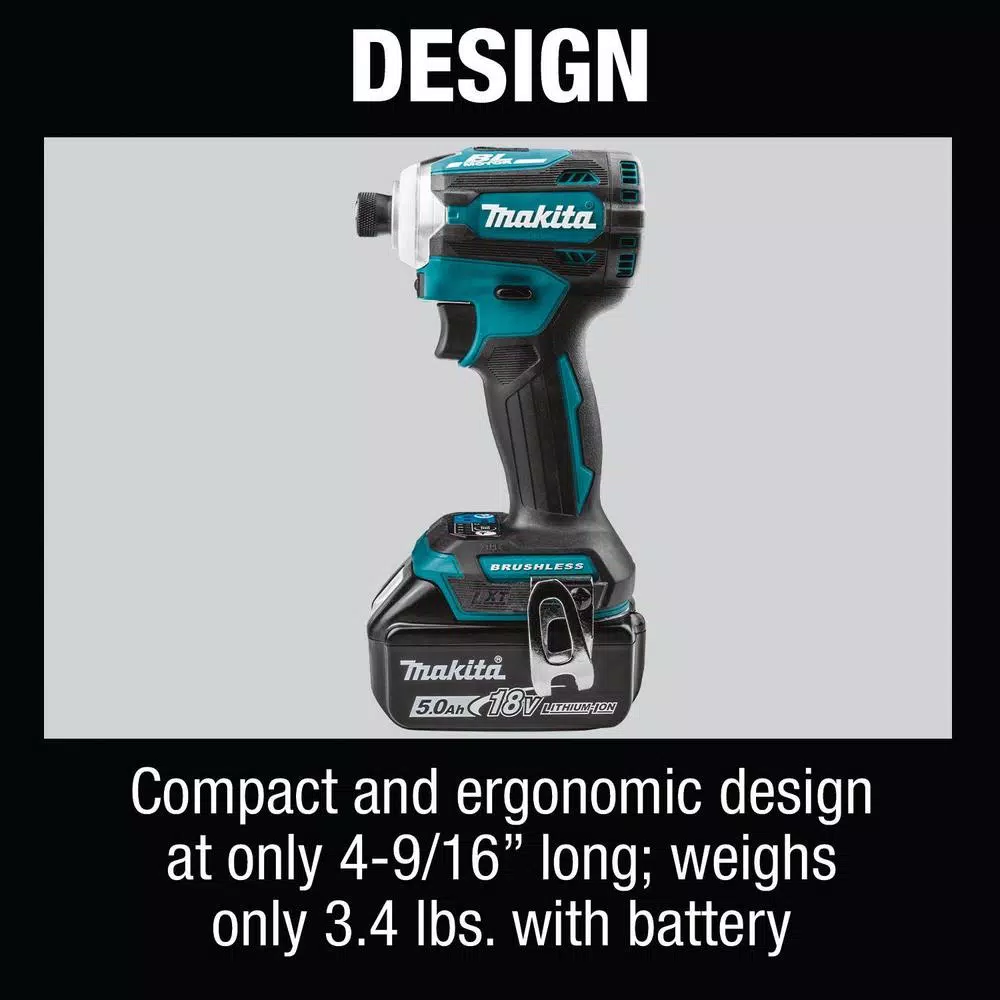 Makita 18V LXT Brushless 4-Speed Impact Driver Kit with ImpactXPS Socket Adapter and Bit Set