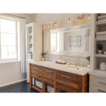 Kenroy Home Lyonesse 66 in. Oversized Chrome Composite Beveled Glass Floor Leaner Mirror with Hooks thumbnail 7