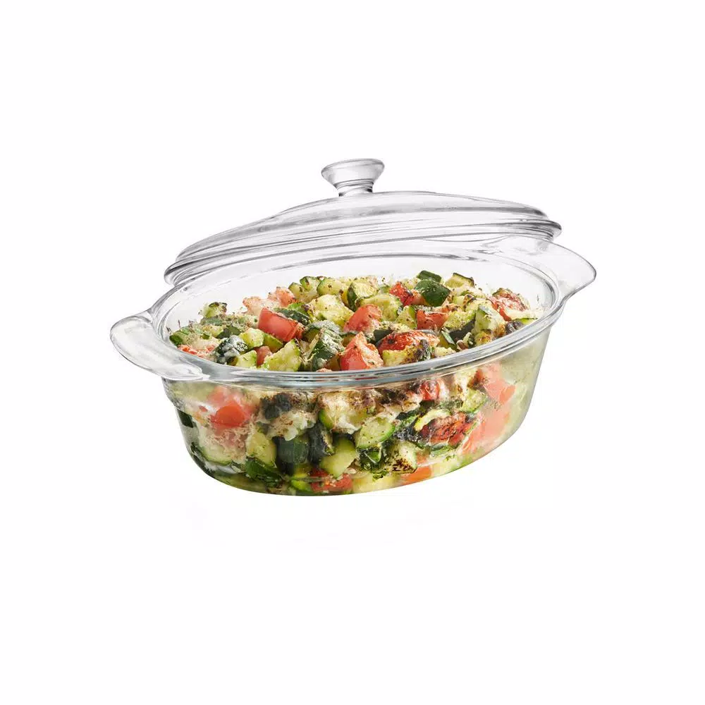 Libbey Baker's Premium 2 Qt. Oval Glass Casserole Dish with Cover