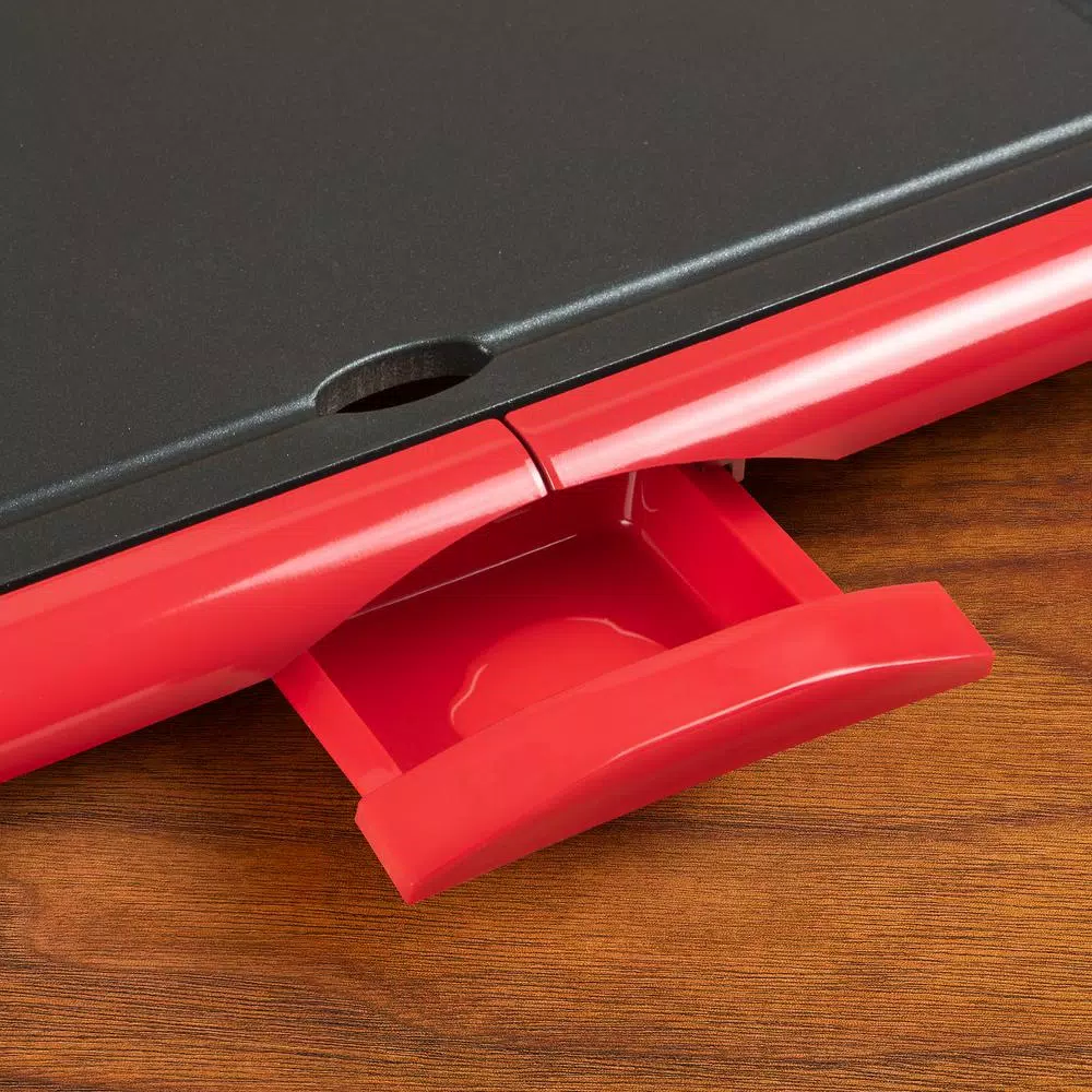 Taco Tuesday 200 sq. in. Red Fiesta Electric Griddle with Warming Drawer and Non-Stick Surface