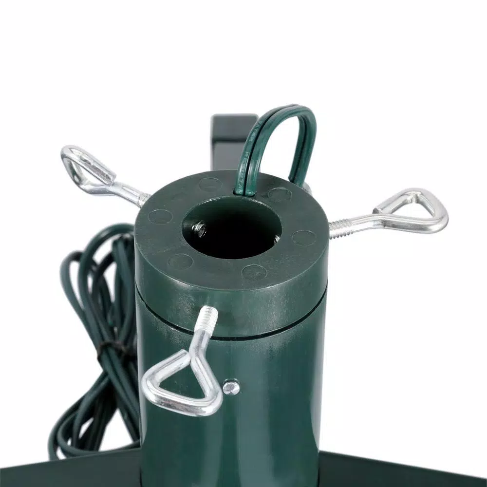 Ideal Revolving Artificial Tree Stand for Trees Up to 8 ft., Green Steel