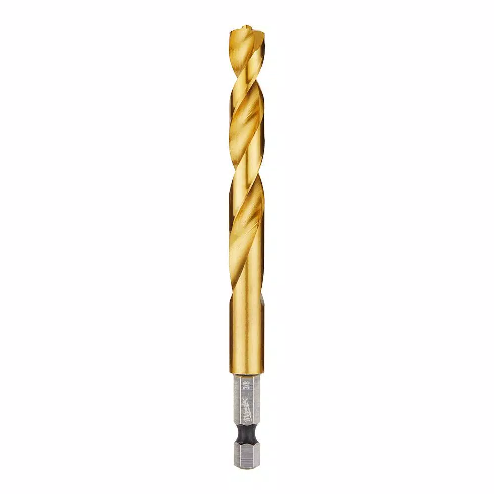 Milwaukee SHOCKWAVE 3/8 in. Titanium Twist Drill Bit with 1/4 in. Hex Shank