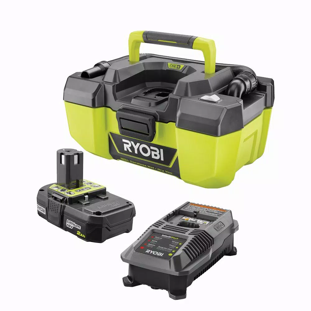 RYOBI 18V ONE+ 3 Gallon Project Wet/Dry Vacuum Kit with 2.0 Ah Battery and Charger