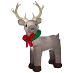 Home Accents Holiday 11 ft. Pre-Lit Giant Airblown Inflatable Fuzzy Reindeer with LED Lights thumbnail 1