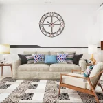 Utopia Alley 28" Oversized Roman Numeral Wall Clock - Rustic Multi-Tone Wood & Metal thumbnail 6