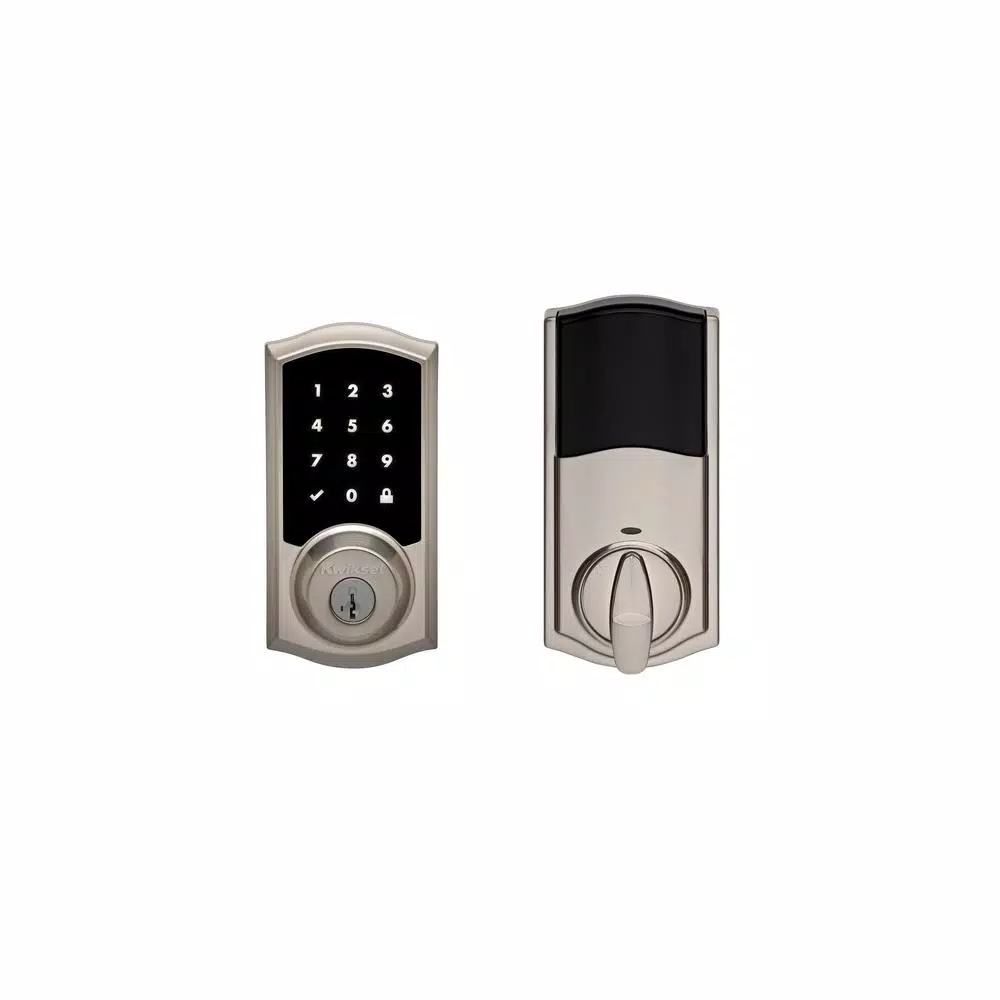 Kwikset Premis Touchscreen Smart Lock Satin Nickel Single Cylinder Deadbolt with Tustin Lever