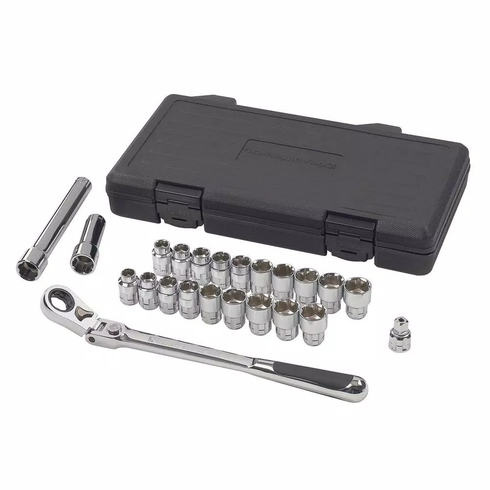 GEARWRENCH 3/8 in. Drive Gear Ratchet and Socket Set, 23-Piece Pass-Through System