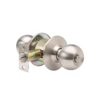 Global Door Controls Commercial Grade 2 Keyed Entry Ball Door Knob Lockset, Brushed Chrome thumbnail 2