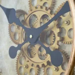 Yosemite Home Decor Gilded Round Gear Wall Clock - Industrial Steampunk Style thumbnail 4