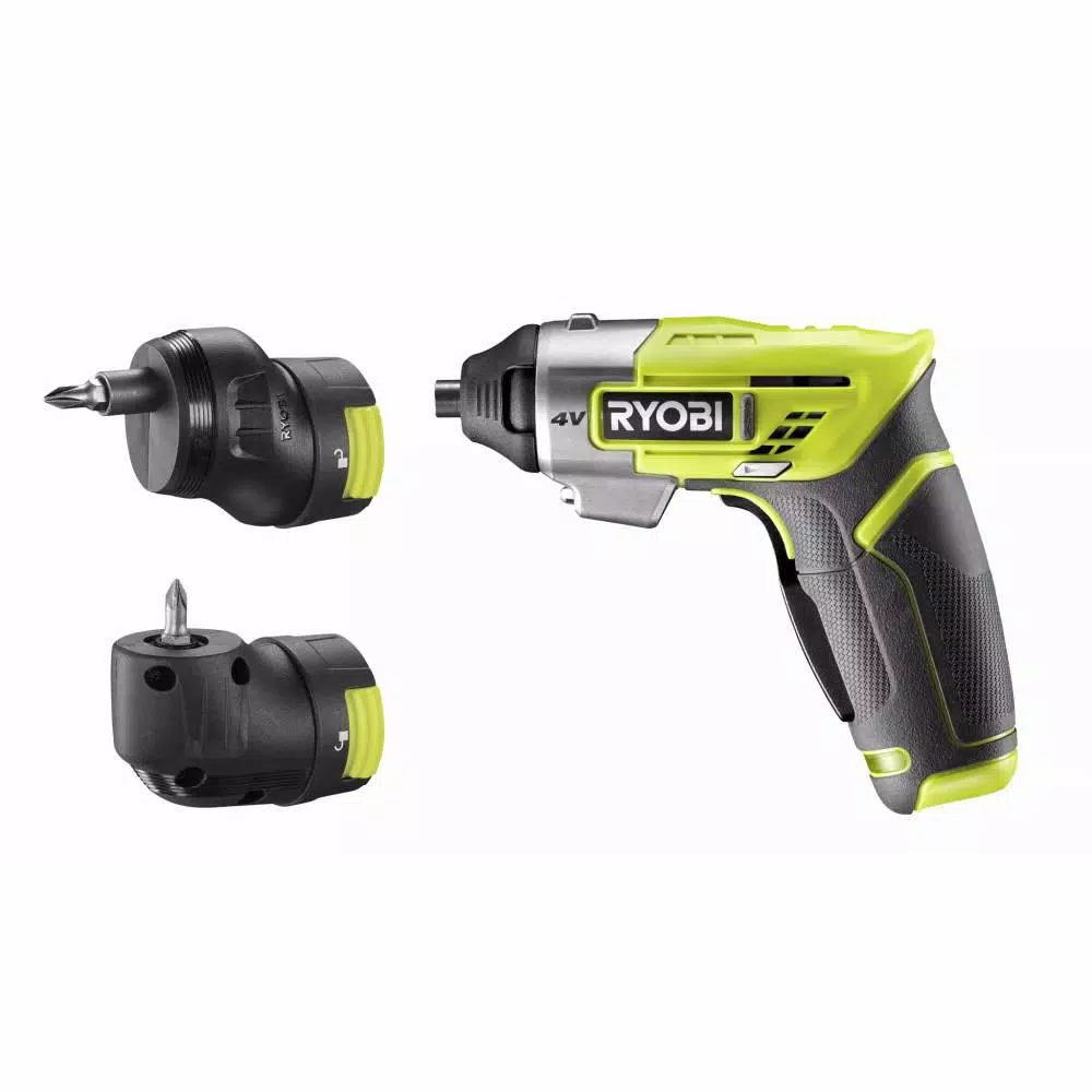 RYOBI 4V Lithium-Ion Cordless Multi-Head Screwdriver Kit with 3 Attachments and 10 Bits