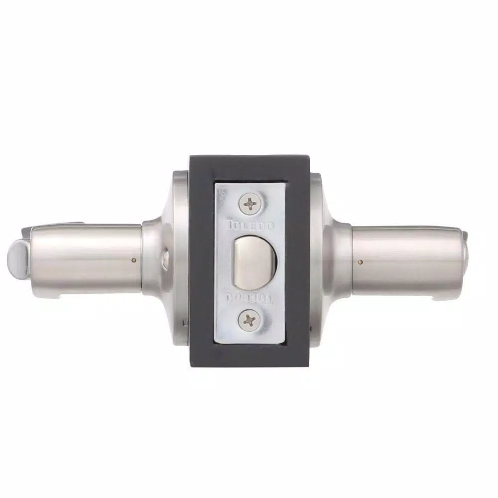 Toledo Fine Locks Satin Nickel Privacy Lever Set - Wave Style Interior Door Handle