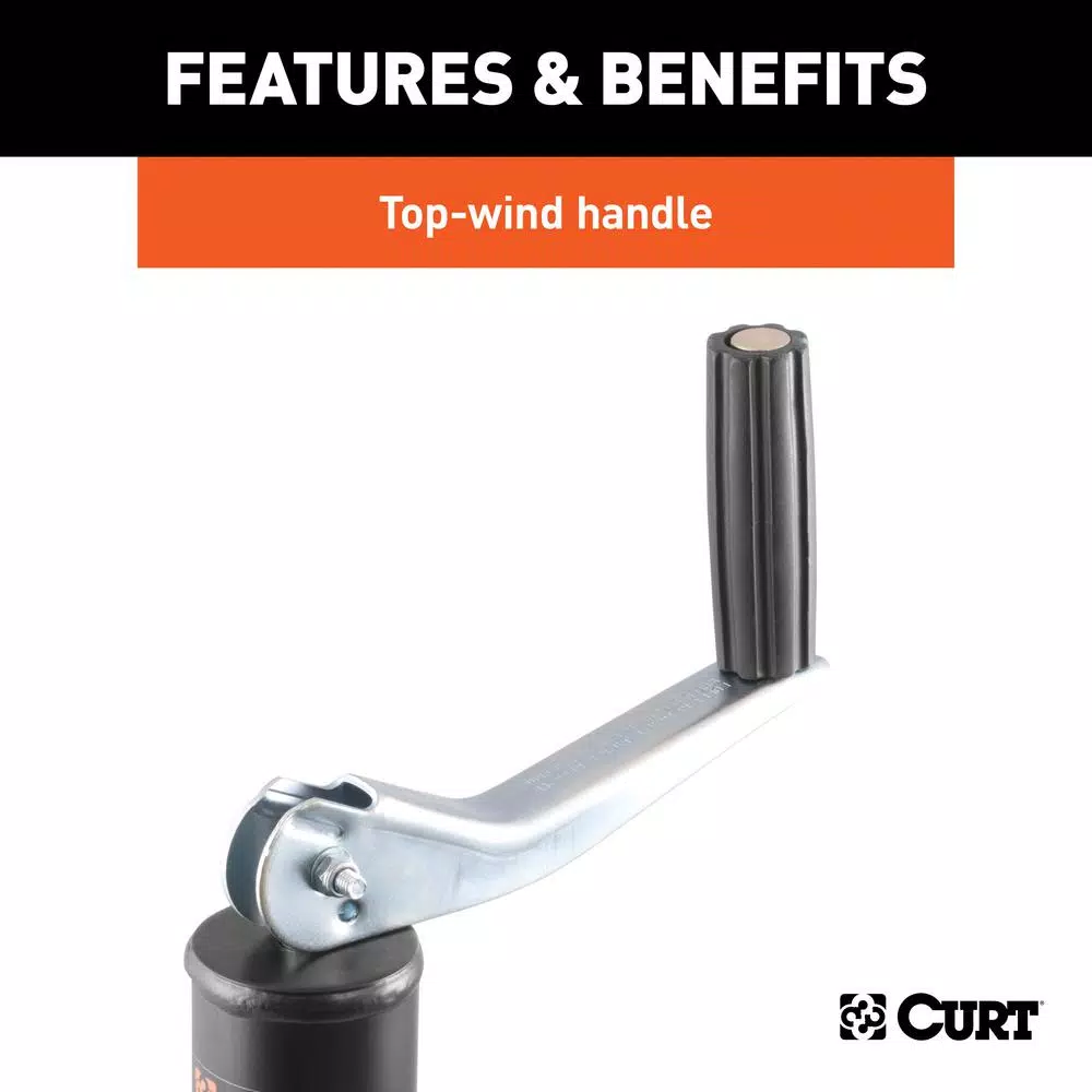 CURT A-Frame Trailer Jack with Top Handle, 2,000 lbs. Capacity, 14 in. Travel
