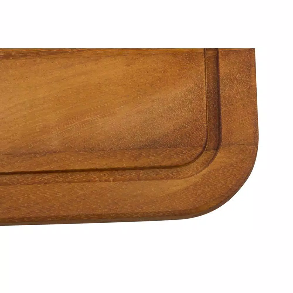 ALFI BRAND Iroko Wood Cutting Board - Large Rectangular Butcher Block for Kitchen & Serving