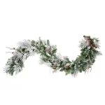 Haute Decor 6 ft. Pre-Lit LED Snowfall Creek Artificial Christmas Garland with Pine Cones thumbnail 2