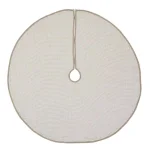 VHC Brands 60 in. Pearlescent Natural Tan Coastal Christmas Tree Skirt with Snowflake Pearl Buttons thumbnail 2