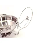 ExcelSteel 4 Qt. Professional Heavy Duty Stainless Steel Chafing Dish Set with Vented Glass Lid thumbnail 3