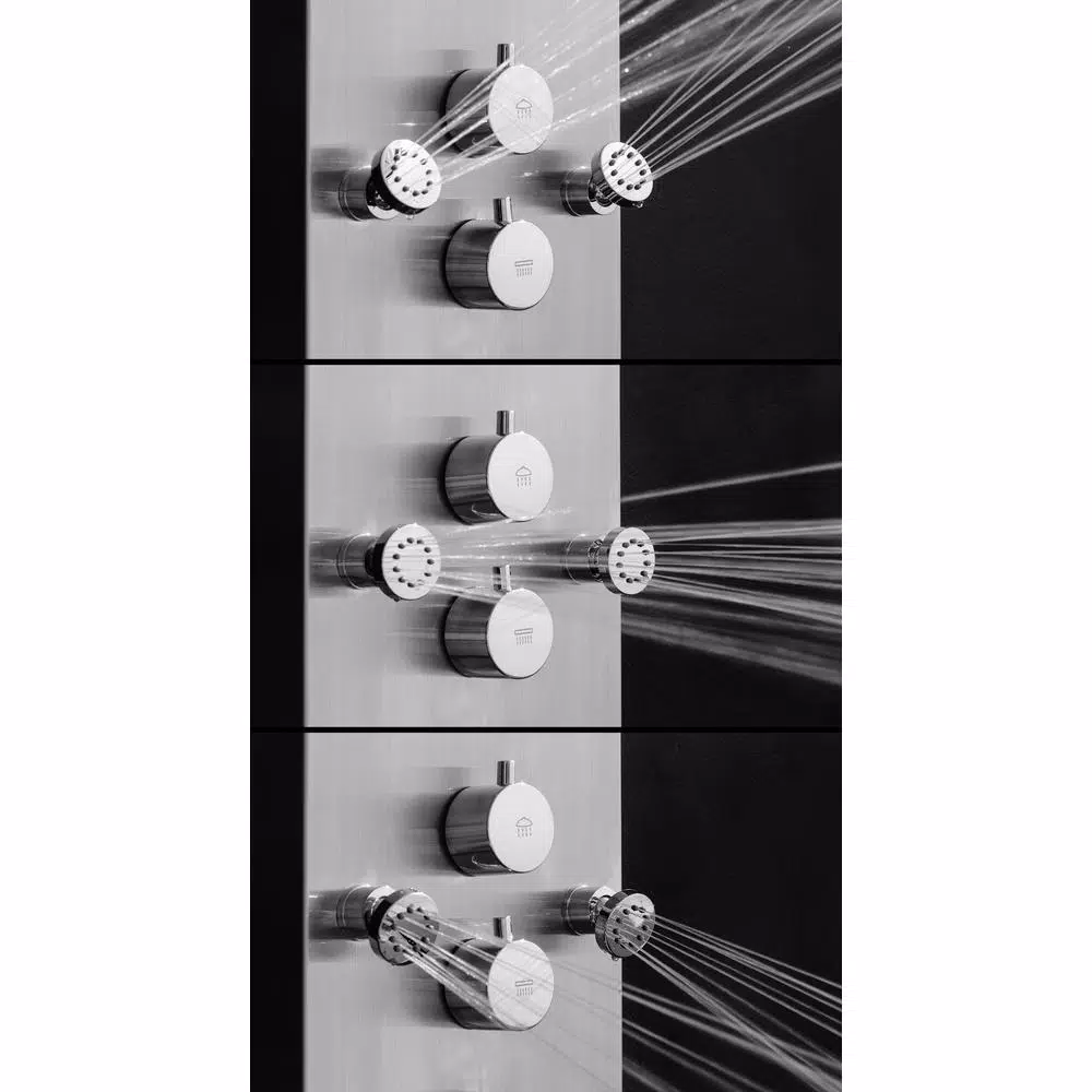 AKDY 65 in. Stainless Steel 8-Jet Rainfall Waterfall Shower Panel System with Handheld Wand