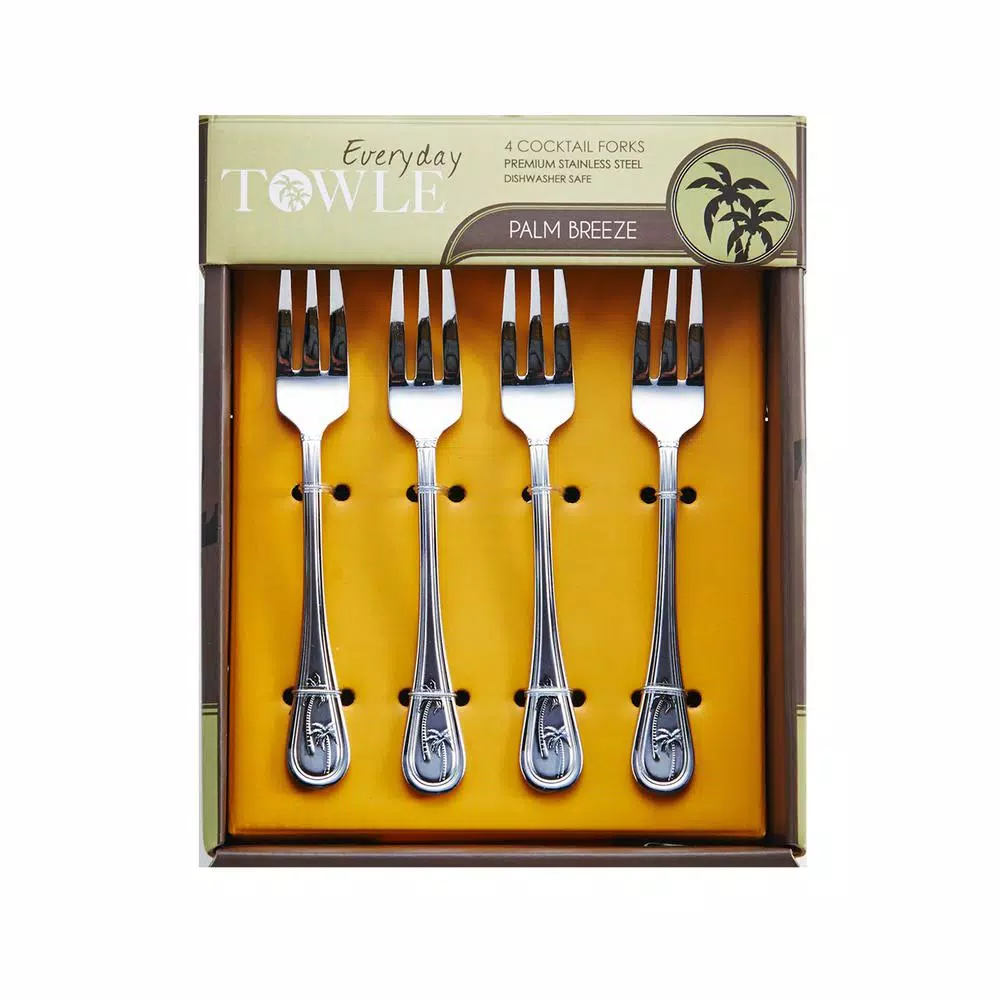 Towle Living Towle Palm Breeze 18/0 Stainless Steel Cocktail Forks, Set of 4