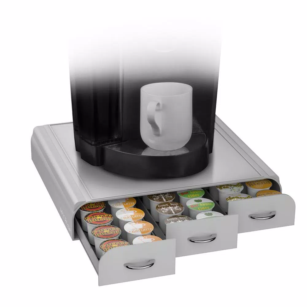 Mind Reader Anchor 36-Capacity Silver K-Cup Storage Drawer for Keurig Coffee Makers