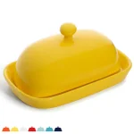 Sweese Porcelain Butter Dish with Lid - Cute Yellow Butter Keeper for Kitchen Storage thumbnail 1
