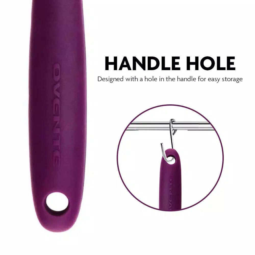 Ovente Premium Silicone Spatula with Stainless Steel Core, Heat-Resistant 500°F, Purple