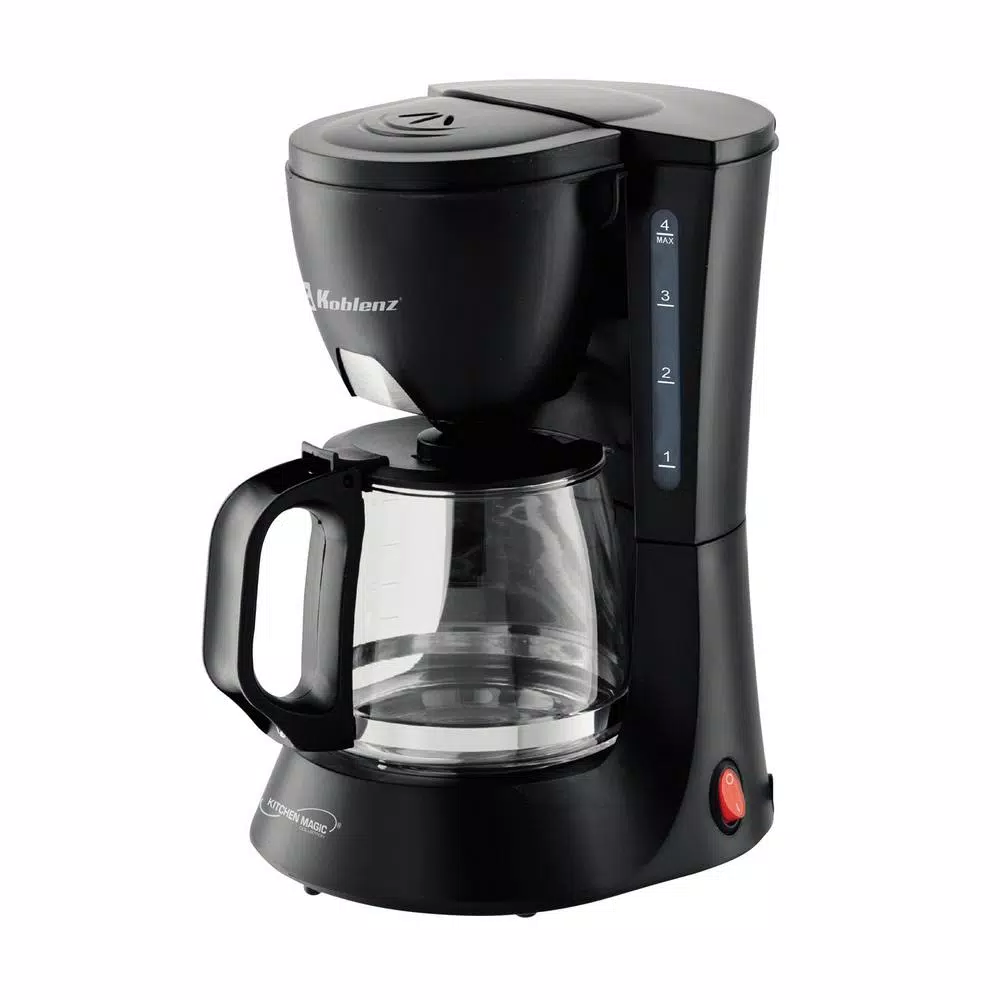 Koblenz Kitchen Magic Collection 4-Cup Drip Coffee Maker, Black