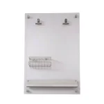 LITTON LANE Silver Acrylic Memo Board with Wire Basket and Pen Holder - Modern Wall Mounted Organizer thumbnail 2