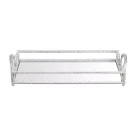 Home Decorators Collection Silver Hammered Metal Decorative Rectangle Mirror Tray thumbnail 1