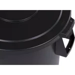 Carlisle Bronco 44 Gallon Black Round Trash Can Lids, Heavy Duty Polyethylene, 3-Pack thumbnail 2
