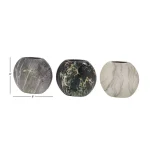LITTON LANE 8 in. Gray Ceramic Decorative Marbled Vases, Set of 3 thumbnail 5