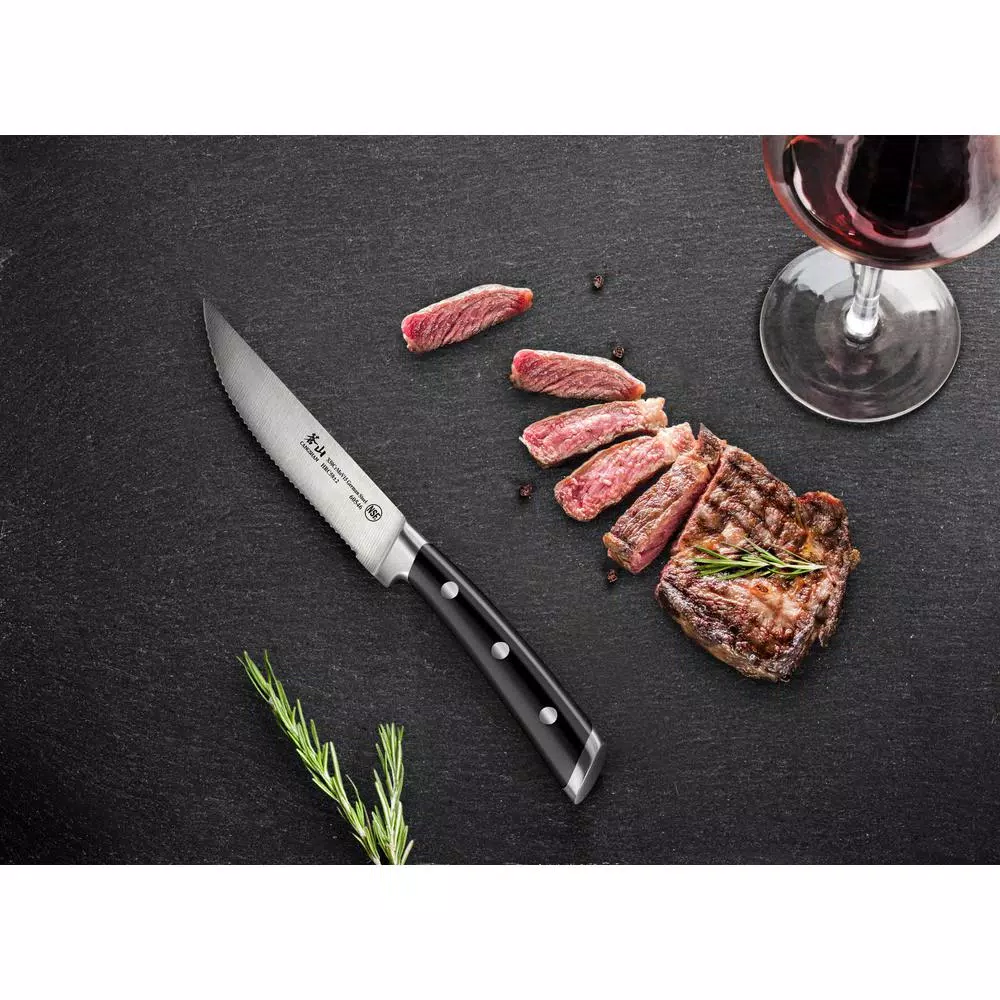 Cangshan S Series 5 in. German Steel Forged Serrated Steak Knife Set, 4-Piece