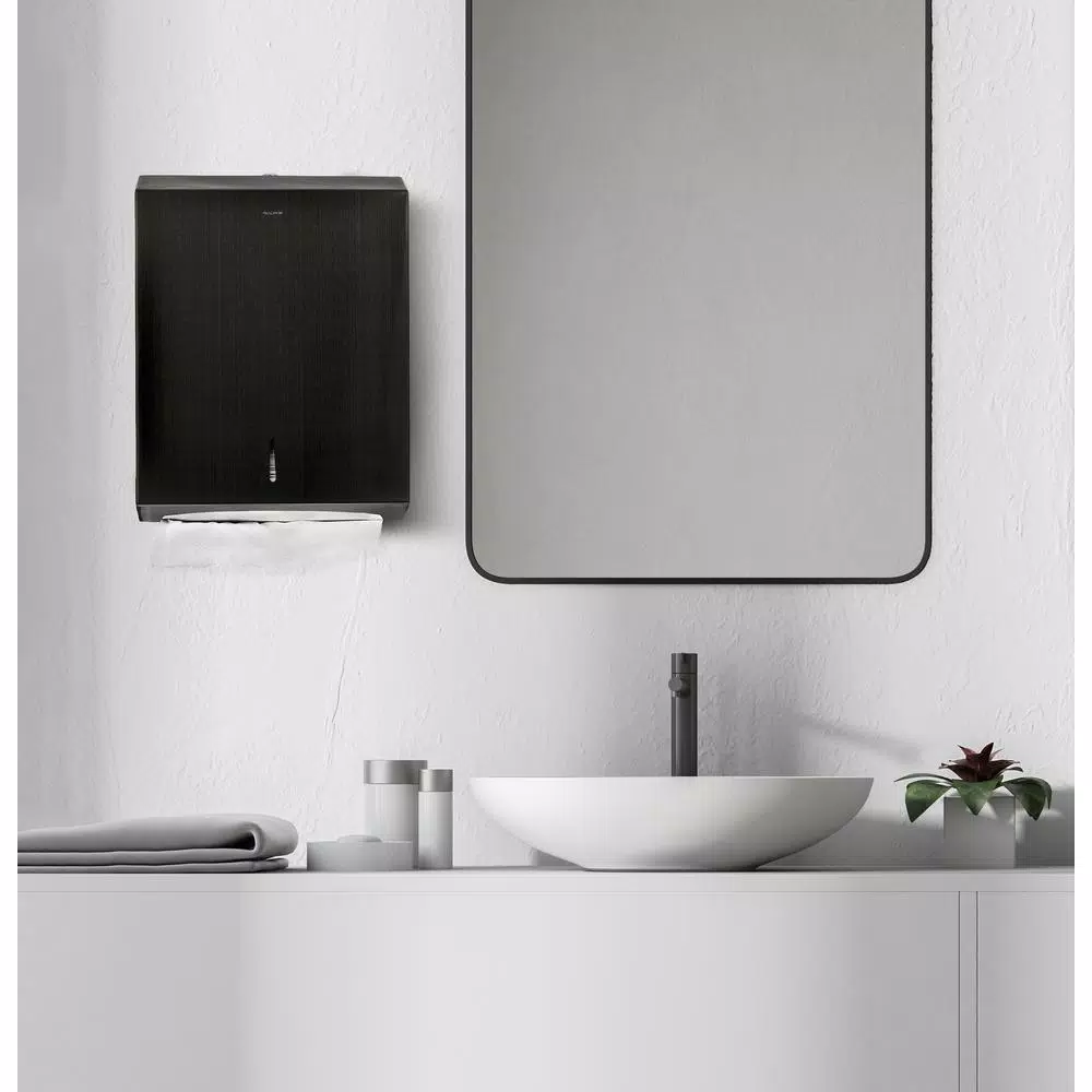 Alpine Industries Stainless Steel C-Fold and Multi-Fold Paper Towel Dispenser, Brushed Nickel