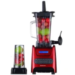 Ovente 1000W Professional Personal Blender with 13.5 oz Travel Mug and Tamper, Red thumbnail 1